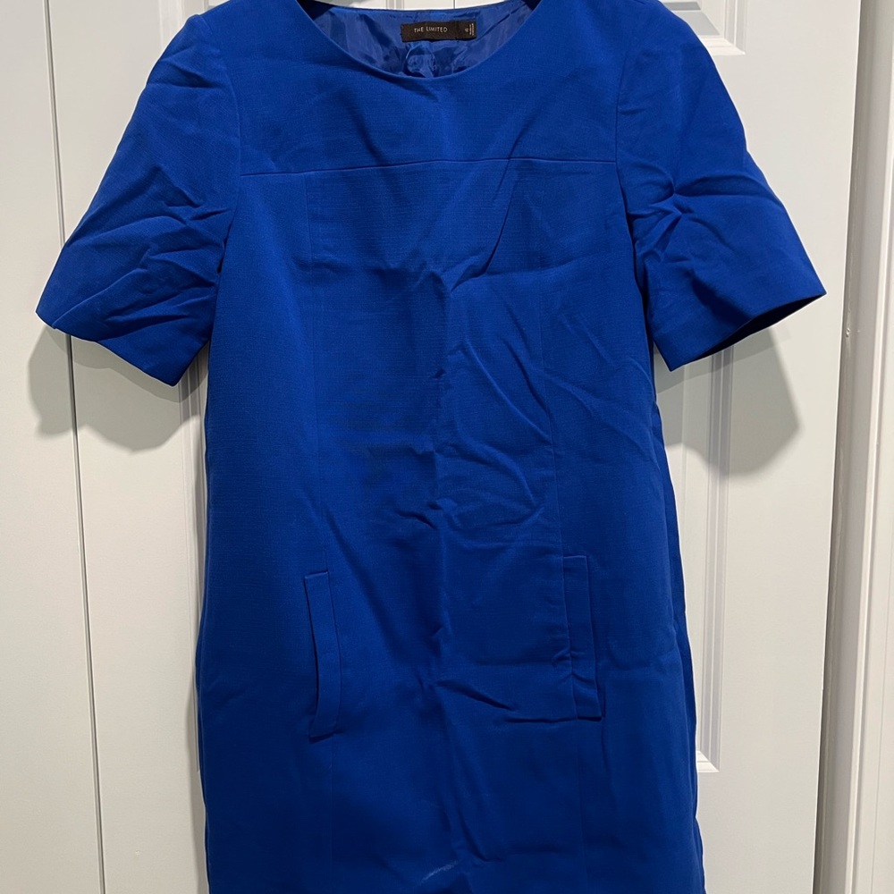 The Limited Cobalt Blue Short Sleeve Shift Dress